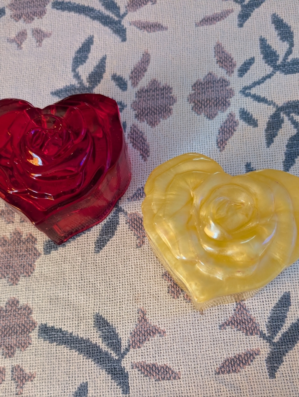 Handcrafted Heart-Shaped Rose Trinket Box